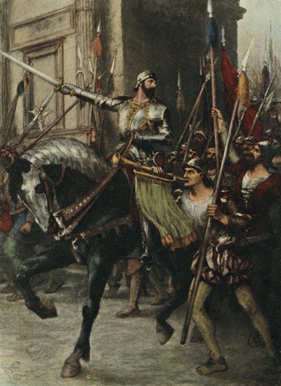 Alla testa di un grande gruppo di uomini cavalcava Rienzi da Ferdinand Lecke